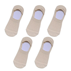 5Pairs Women Invisible Boat Mesh Socks Summer Silicone Non-slip Breathable Comfortable Mesh Sock Low Cut Female Ultra-thin Sox