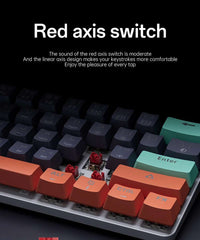 MUCAI MKA610 Mini Mechanical Gaming Keyboard 61-Key USB Wired Red Switch for PC Laptop with Detachable Cable Gamer-Friendly