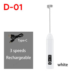 MINI Coffee Frother USB Rechargeable 3 Speeds Foam Maker Coffee Milk Mixer Electric Handle Blender Egg Beater Hot Cooking Tools