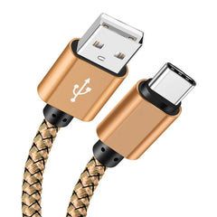 كابل شحن USB A إلى Type C 2A شاحن سريع كابل بيانات من النايلون 1 متر 2 متر 3 متر لأجهزة iPhone وAndroid وHuawei وSamsung TypeC
