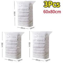 Vacuum Storage Bags No Need Pump Large Plastic Storage Bags for Storing Clothes blankets Compression Empty Bag Travel Accessorie