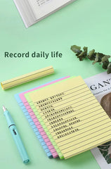 200sheets Line Sticky Notes 4 Colors Portable Student Note Marker Writing Sticky Notes Self-Adhesive Easy To Apply Notepad
