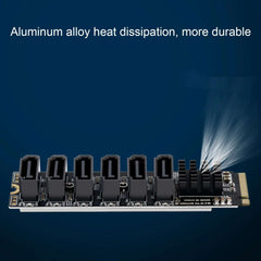 M.2 to SATA3.0 Adapter Card 6Gbps High Speed ASM1166 M.2 PCIE to SATA Expansion Card with Smart Indicator