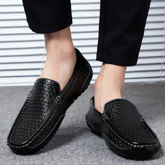 Summer Luxury Brand Men Casual Shoes Soft Genuine Leather Mens Loafers Moccasins Italian Designer Breathable Slip on Boat Shoes