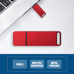 محرك أقراص فلاش USB 3.0 الأصلي من شاومي بسعة 2 تيرابايت وسعة تخزين كبيرة ونقل عالي السرعة وسعة تخزين مقاومة للماء