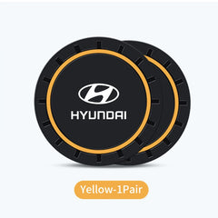 2Pcs Car Silicone Coaster Anti-Slip Water Cup Drink Mat For Hyundai Creta SantaFe Kona Genesis Equus Coupe Azera ioniq