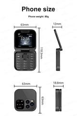 هاتف محمول جديد SERVO i16 Pro Max صغير الحجم قابل للطي، شبكة 4G، شريحتي اتصال، وضع الاستعداد، تسجيل المكالمات، اتصال سريع، FM، هاتف محمول صغير قابل للطي مقاس 1.77 بوصة