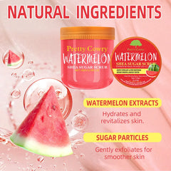 Watermelon Sugar Salt Scrub Natural watermelon extract and sugar-salt formula gently exfoliate and hydrate leaving skin glowing