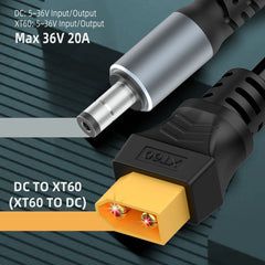 16AWG XT60 Female To DC5521 Male Power Cable Adapter for Solar Power Station and Laptops