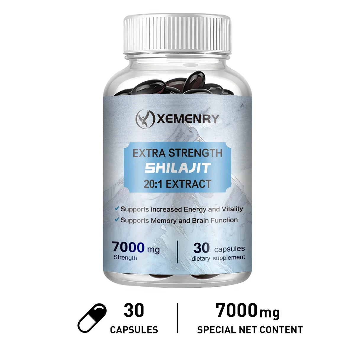Shilajit - Increases Energy and Vitality, Supports Memory and Brain Function, Non-GMO