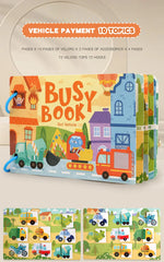Busy Book for Kids, Animals Vehicles Dinosaurs Stickers, Matching Number & Letter Games, Interactive Learning Activity Book