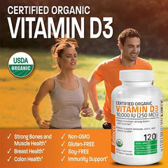 Vitamin D3 10,000IU (250MCG) - Bone, Muscle & Colon Health, Non-GMO, Gluten-Free