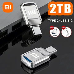 XIAOMI 2TB Metal Pendrive 2 IN 1 OTG 1TB 512GB USB Flash Drives 256GB 2TB USB 3.2 Pen Drive Memory Stick Type C For Cellphone PC