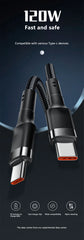 شاحن شاومي السريع 120 واط PD شحن سريع عالي الجودة كابل USB C إلى USB Type C لهاتف iPhone 15 Plus Pro Max Samsung S24