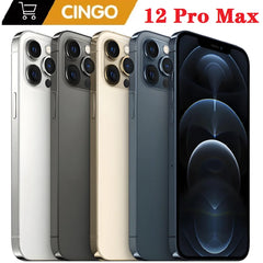هاتف Apple iPhone 12 pro Max الأصلي غير مقفل بشاشة 6.7 بوصة وذاكرة 128 جيجابايت وذاكرة 256 جيجابايت ومعالج A14 Bionic وiOS هاتف محمول مستعمل