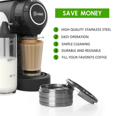 كبسولة قهوة قابلة لإعادة التعبئة متوافقة مع آلات صنع القهوة DETAL Q NDIQ7323 DETALQ MILKQOOL LAVAZZA EP MINI