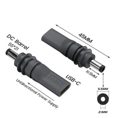 C to DC/D to D Power Adapter for Starlink Mini PD100W USB C Female to DC5521 Male Connector Charge Barrel Jack Power Adapter