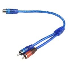 2Pcs Set RCA Audio Cable "Y" Splitter Adapter Computer 1 Female To 2 Males Cord 12 Inch Cables For Home Audio