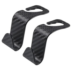 4Pcs Carbon Fibre Hook Car Seat Headrest Hook Auto Back Seat Organizer Hanger Handbag Clothes Bracket Car Interior Accessories