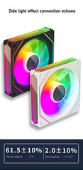 مروحة تبريد هادئة للكمبيوتر ZEZZIO PRISM 6 PRO 120 مم ARGB للتحكم في درجة الحرارة PWM 5 فولت 3 سنون مرآة لا متناهية ثلاثية الجوانب