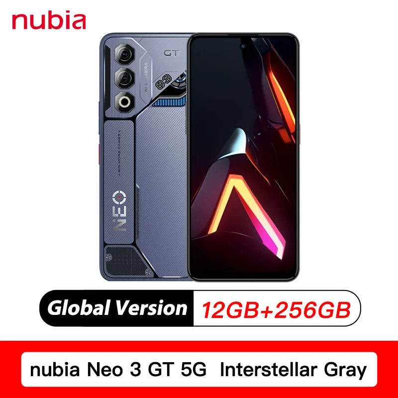 Global Version Nubia Neo 3 GT 5G Mobile Phone 6000 mAh Battery 88W Charge 50MP Camera 6.8'' 120Hz OLED Unisoc T9100 Esim NFC