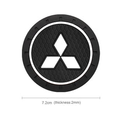 1/2Pcs Car Coaster Water Cup Slot Non-Slip Mat Pad For Mitsubishi Lancer 10 9 EX Outlander 3 ASX L200 Competition Car Styling