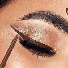 Waterproof matte brown eyeliner pen creating a winged eyeliner line on the eye