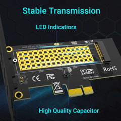 JEYI M.2 NVME SSD to PCIE X1 Adapter Card, 2280 SSD PCIe 3.0 4.0 Expansion Card for Desktop PC, PCI-E GEN4 16Gbps Full Speed SK1