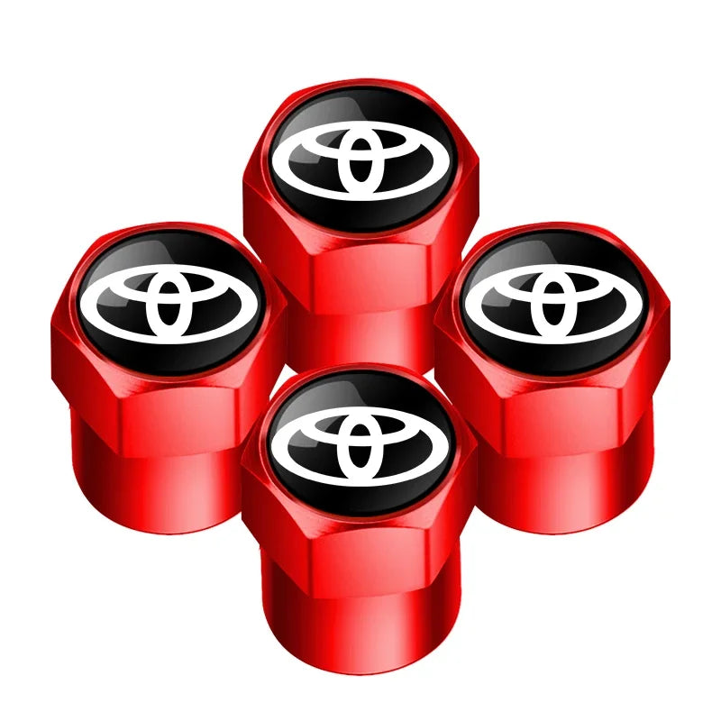 4Pcs/set Alloy Car Tire Valve Stem Air Caps Anti-theft Airtight Cover For Toyota Camry Yaris Hilux Prius Avensis Auris Corolla