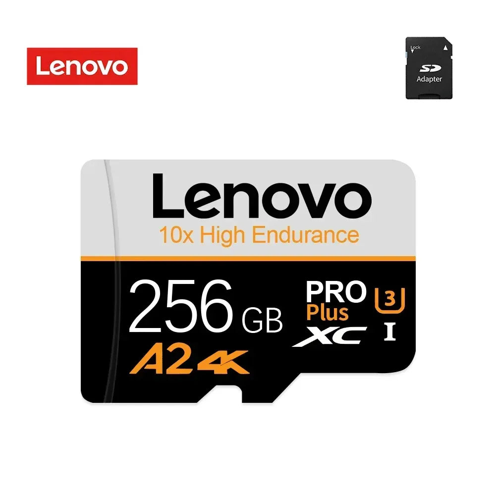 MicroSD memory card with SD adapter, 256GB capacity