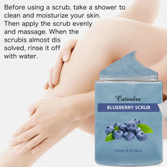 Catindra Blueberry Body Scrub Cleansing Exfoliator Removes Dark Spots Melanin Moisturizing Skin Care Exfoliating Scrubs