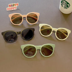 2023 New Kids Cute Checker Panel Color Round UV400 Sunglasses Baby Girls Outdoor Sun Protection Sunglasses Children Sun Glasses