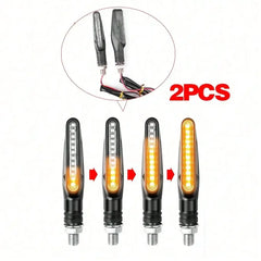 2PCS Universal LED Motorcycle Turn Signal Light 12v IP68 Waterproof Amber Flasher Indicator Blinker Rear Lights Lamp Accessories
