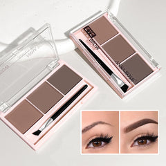 3-Color Brow Powder Set with Brush - Long-lasting, color-resistant, versatile contour makeup set for natural, three-dimensional