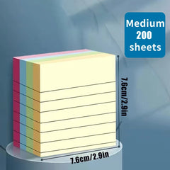 200sheets Line Sticky Notes 4 Colors Portable Student Note Marker Writing Sticky Notes Self-Adhesive Easy To Apply Notepad