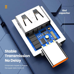 محول 10A OTG USB 3.0 إلى النوع C من USB أنثى إلى النوع C ذكر محول شحن سريع OTG USB C لأجهزة الكمبيوتر المحمولة Xiaomi Samsung