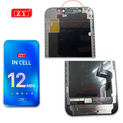 100% A ZY Incell لـ iPhone X XS Max 11 12 Pro Max 12Mini 13 Mini 14Plus مجموعة محول رقمي لشاشة اللمس LCD بديلة