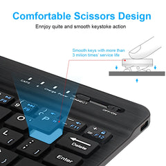 7/10inch Bluetooth Keyboard Wireless Keyboard Bluetooth Mini English Russian Keyboard Rechargeable For ipad Phone Tablet