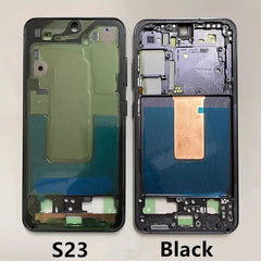 S23 لهاتف Samsung Galaxy S23 S911 إطار وسطي لوحة غطاء شاشة LCD إطار استبدال أجزاء الإصلاح + أزرار جانبية