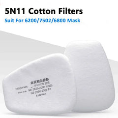 6001 6002 6004 Cartridge Box Cotton Filters Set 5N11 For 3m 6200 7502 6800 Masks Dust Gas Chemical Painting Spraying Respirator