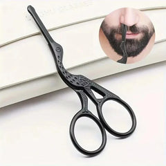 Facial Hair Scissors Rounded Professional Stainless Steel Mustache Nose Hair Beard Eyebrows Eyelashes Trimming Clippers