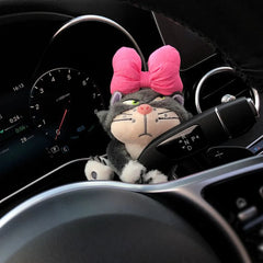 Car Cute Wiper Ornaments Plush Doll Capybara Panda Cat Turn Signal Switch Ornament Car Interior Decoration Accessories