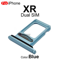 قطعة واحدة من حامل بطاقة SIM لهاتف Apple iPhone XR، حامل درج من الألومنيوم بفتحة واحدة مزدوجة، قطع غيار بديلة