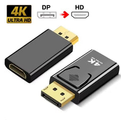 4K DisplayPort to HDMI-Compatible Adapter DP Male to Female HDMI-Compatible Converter 1080P Video for PC HDTV Laptop