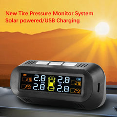 Tire Pressure Monitoring System Temperature Warning New C External Battery Version Sensors Solar TPMS Car Tyre Pressure Monitor