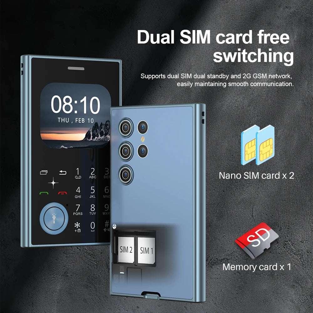 New SERVO V8 Card Cellphone 2G GSM FM Radio Magic Voice MP3 Player Dual SIM Fashion Functional Small Mobile Phone Headphone Jack