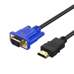 كابل HDMI بطول 1.8 متر إلى VGA بدقة 1080 بكسل عالية الدقة مع كابل محول صوت كابل HDMI إلى VGA متوافق