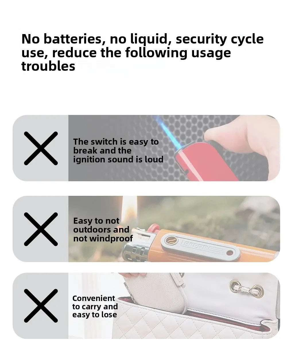 Type C Mini Lighter Blow-to-Ignite Auto Shut-Off for Air Travel Outdoor No Battery No Flame USB C Cigarette Lighter Adapter