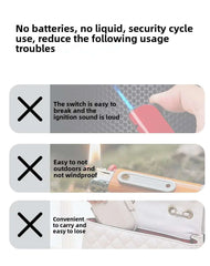 Type C Mini Lighter Blow-to-Ignite Auto Shut-Off for Air Travel Outdoor No Battery No Flame USB C Cigarette Lighter Adapter