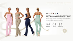Ctenkevet Women Sleeveless Yoga Jumpsuit Female Gym Flared Overalls Neck-hanging Backless Sportswear Sport Outfit For Woman
